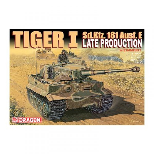 Maquette Char : Tiger I Sd.Kfz. 181 Ausf. E avec Zimmerit Fin de Production - Dragon-7203