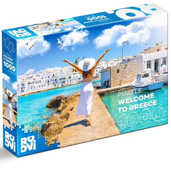 Puzzle 1000 pièces : Bienvenue en Grèce - Dtoys-47505