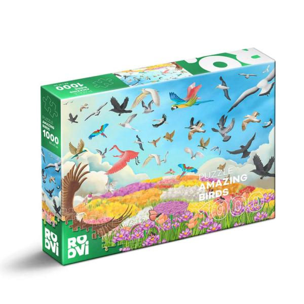Puzzle de 1000 piezas: Aves asombrosas - Dtoys-47579