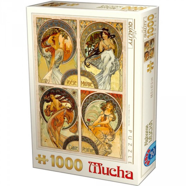 1000 pieces Jigsaw Puzzle - Alphonse Mucha: Mucha Art - Dtoys-66930MU10