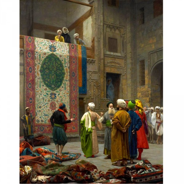 Puzzle 1000 pièces : Jean-Léon Gérôme : Marchand de tapis au Caire - Dtoys-72726GE03