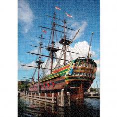 Tête de Mort Bateau Pirate Puzzle en Bois 1000 pièces Puzzle pour Adultes et Enfants à partir de 12 Ans Home Art Decor29.5 x 19.7/75 * 50cm