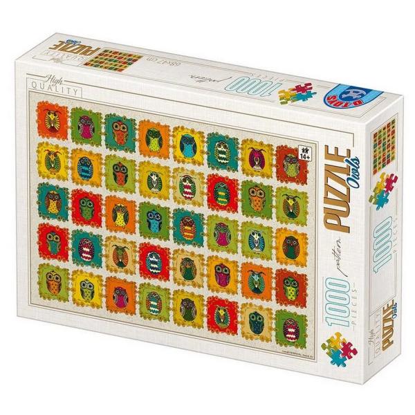 1000 pieces Puzzle : Owls - Dtoys-47439