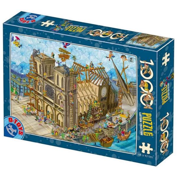 Puzzle 1000 pièces - Cartoon Notre Dame - Dtoys-47573