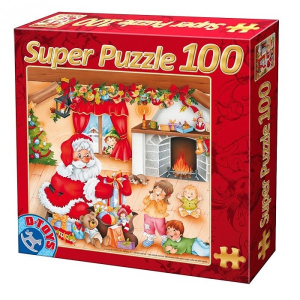 Puzzle 100 pièces : Super Puzzle Noël : Distribution des cadeaux - Dtoys-67333XM01