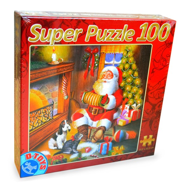 Puzzle 100 pièces : Super Puzzle Noël : Petite pause pour le Père Noël - Dtoys-67333XM04
