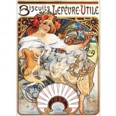 Puzzle 1000 pièces - Alphonse Mucha : Biscuits Lefèvre-Utile