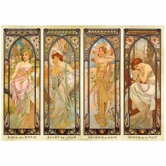 Puzzle 1000 pièces - Alphonse Mucha : Les heures du jour