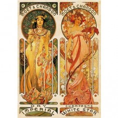 Puzzle 1000 pièces - Alphonse Mucha : Moet et Chandon, crémant impérial