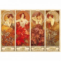 Puzzle de 1000 piezas - Alphonse Mucha: Piedras preciosas