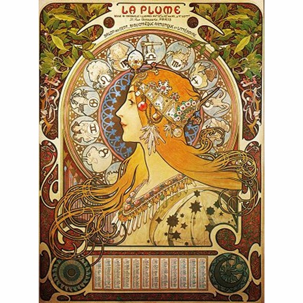 Puzzle 1000 pièces - Alphonse Mucha : Zodiaque - Dtoys-66930MU02