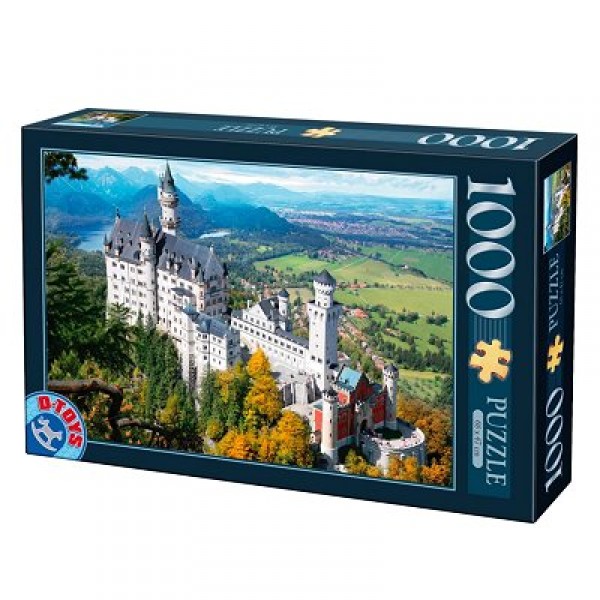 Puzzle 1000 pièces - Lieux célèbres : Château de Neuschwanstein, Allemagne - Dtoys-64288FP02