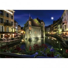 Puzzle de 1000 piezas - Paisajes nocturnos: Annecy, Francia