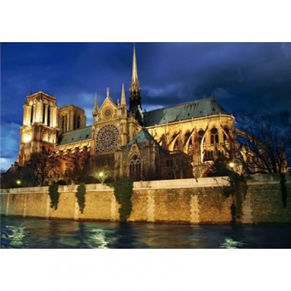 Puzzle 1000 pièces - Paysages nocturnes : Cathédrale Notre Dame de Paris - Dtoys-64301NL08