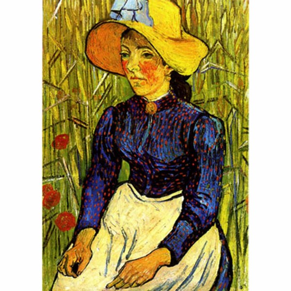 Puzzle 1000 pièces - Van Gogh : Jeune Paysanne avec un chapeau de paille - Dtoys-66916VG07