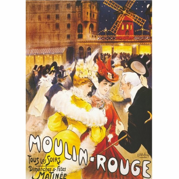 Puzzle 1000 pièces - Vintage Posters : Moulin-Rouge - DToys-67555VP08