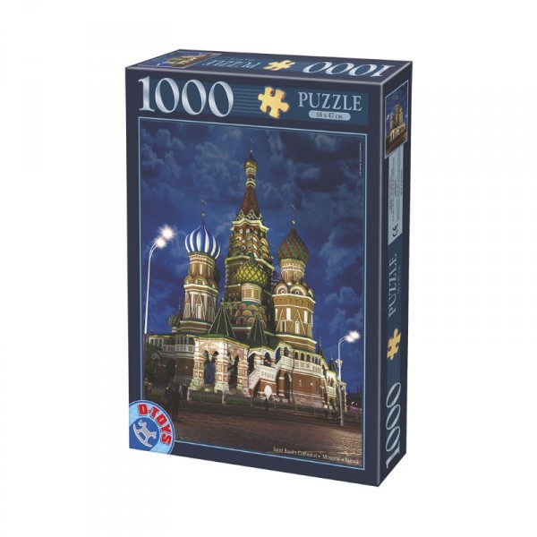 Puzzle 1000 pièces : Cathédrale Saint Basile de Moscou : Russie - Dtoys-64301NL10