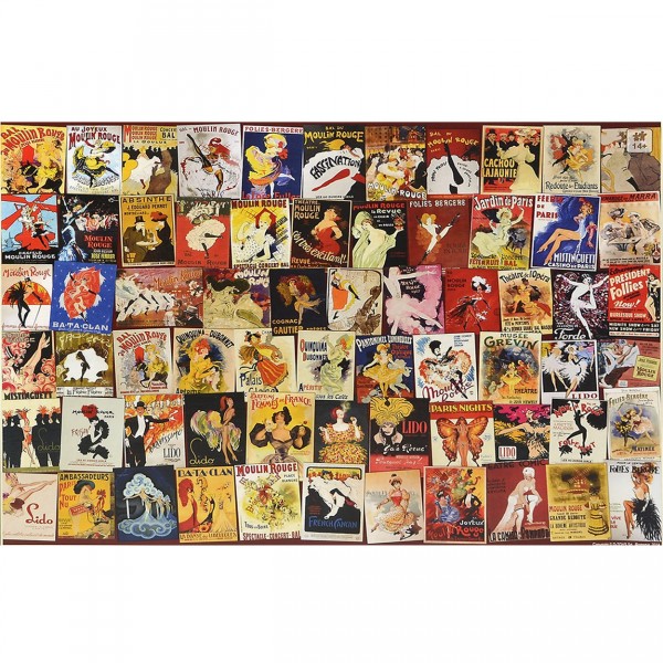 Puzzle de 1000 piezas: Vintage: Anuncios: Cabaret - Dtoys-67555VP12
