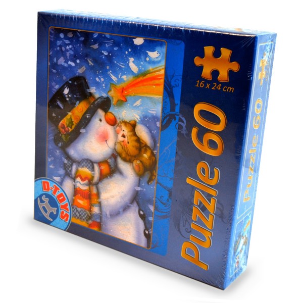 Puzzle 60 pièces : Noël : Baiser sous l'étoile filante - Dtoys-60709XM05