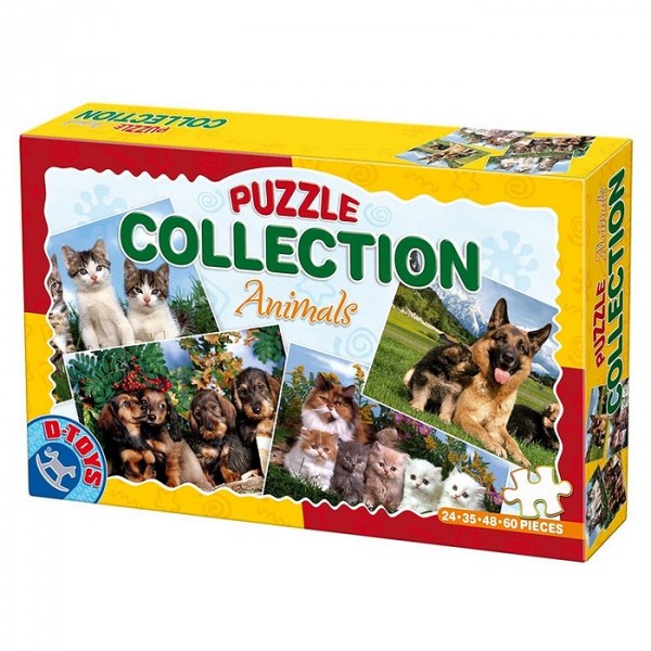 Puzzles de 24 à 60 pièces : 4 puzzles : Chats et chiens en famille - Dtoys-63069AF02