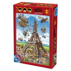 1000 pieces puzzle: Cartoon Collection: Eiffel Tower 