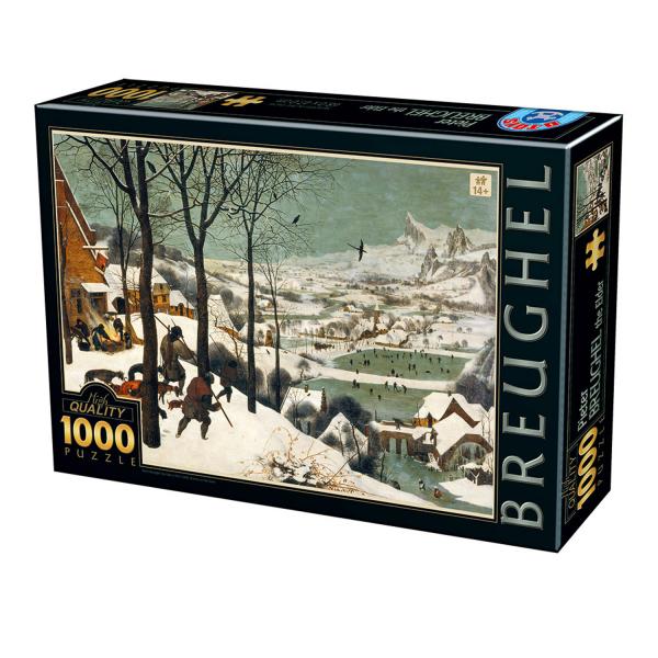Puzzle 1000 pièces : Chasseurs dans la Neige, Pieter Brueghel - Dtoys-73778BR07