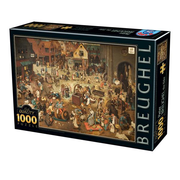 Puzzle 1000 pièces : Carnaval, Pieter Brueghel - Dtoys-73778BR08