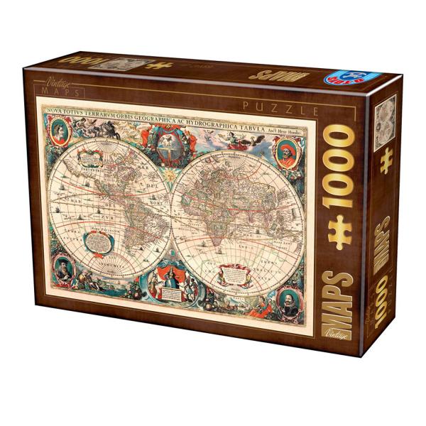 Puzzle de 1000 piezas: Mapa Vintage - Dtoys-75710VM01
