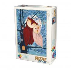 Puzzle 1000 pièces : Owl Tales : Couple de hiboux 