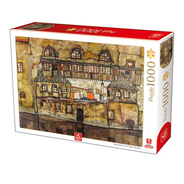 1000 Teile Puzzle: Hauswand des Flusses, Egon Schiele - Dtoys-76748