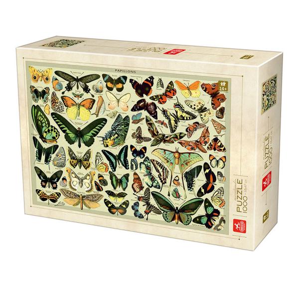 Puzzle 1000 pièces : Encyclopedia : Papillons  - Dtoys-76786