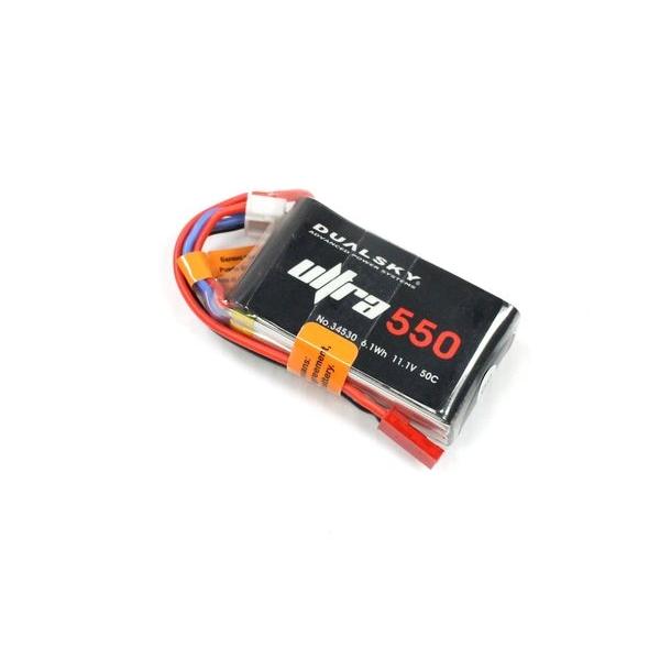 Batterie Dualsky Ultra Lipo 3S 11.1V 550mAh 50C prise JST-bec - XP05503ULT
