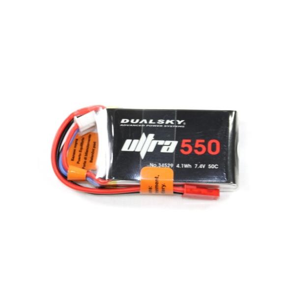 Batterie Dualsky Ultra, lipo 2S 7.4V 550mAh 50C prise jst-bec - XP05502ULT