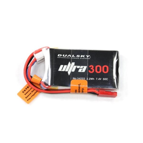 Batterie Dualsky Ultra, lipo 2S 7.4V 300mAh 50C prise jst-bec - XP03002ULT