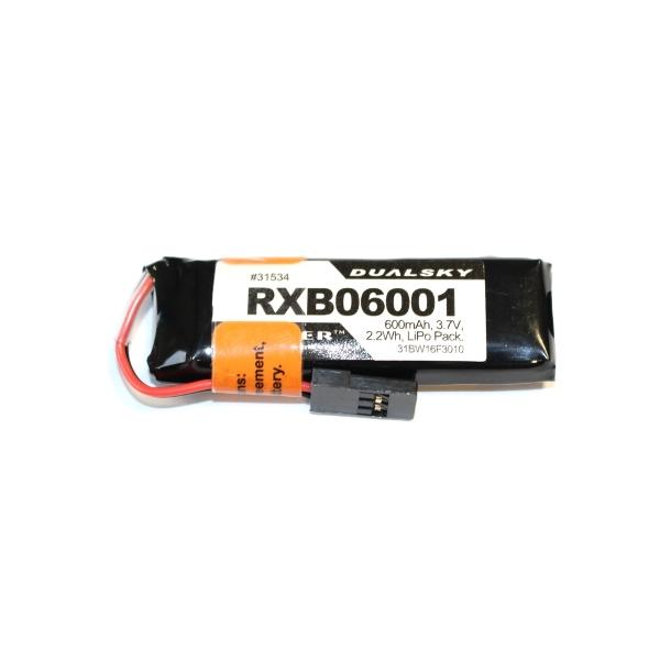 Batterie Lipo 1S 3.7V 600mAh 20C RX Dualsky - RXB06001