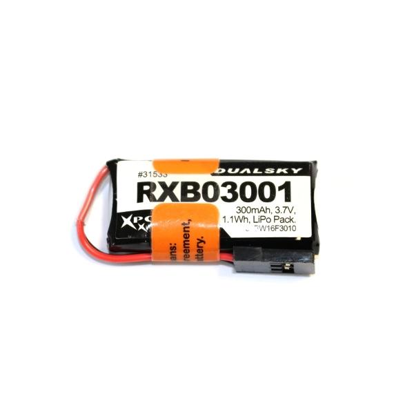 Batterie Lipo 1S 3.7V 300mAh 30C RX Dualsky - RXB03001