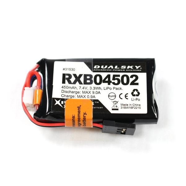 Batterie Lipo 2S 7.4V 450mAh 20C RX Dualsky - RXB04502