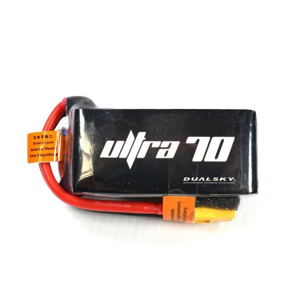 Batterie Dualsky Ultra70, lipo 4S 14.8V 1300mAh 70C prise XT60 - XP13004ULT
