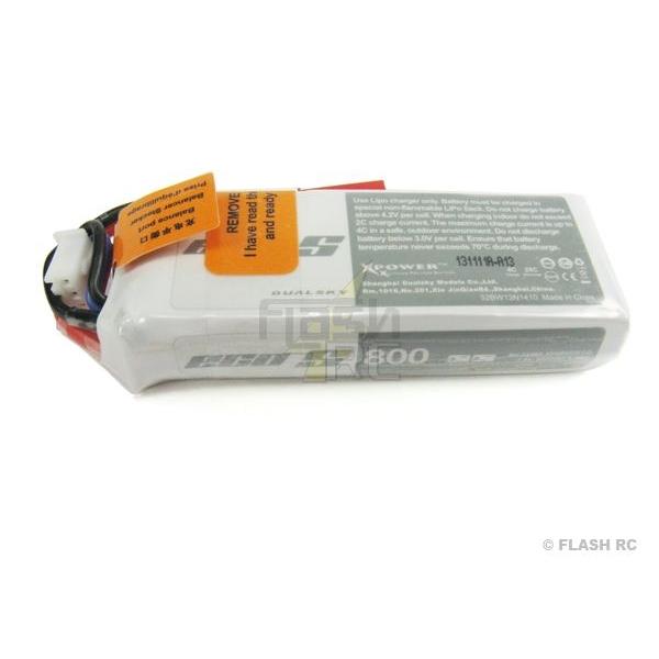 Batterie Dualsky, lipo 2S 7.4V 800mAh 25C prise jst-bec - XP08002ECO