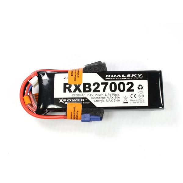 Batterie Lipo 2S 7.4V 2700mAh 20C RX Dualsky - RXB27002