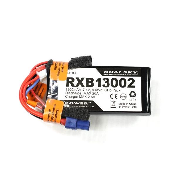 Batterie Lipo 2S 7.4V 1300mAh 20C RX Dualsky - RXB13002