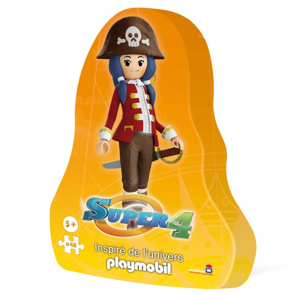 Puzzle 48 pièces : Super 4 , inspiré de l'univers Playmobil : Ruby la Pirate - Dujardin-62103