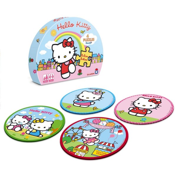 Puzzles de 3 à 6 pièces : 4 puzzles : Hello Kitty - Dujardin-62219
