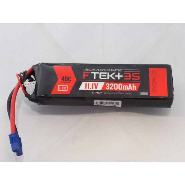 DYMOND F-TEK+ 3S 3200mAh (11,1V) 40C LiPo Pack with LED Indicator (EC3) - Dymond - HSF03199077