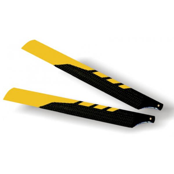 Pales Principales Fibre Carbone CF Helico 500 (430mm) Jaune - Pro.4301Y