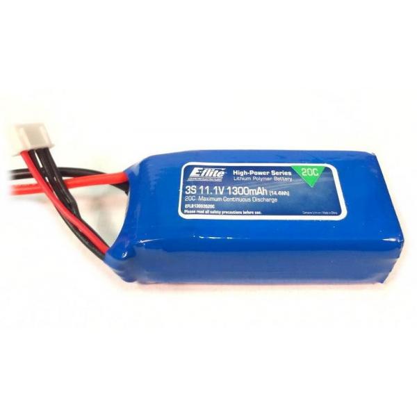 Batterie Li-Po 3S 11,1V 1300mA 20C prise EC3 E-Flite - EFLB13003S20