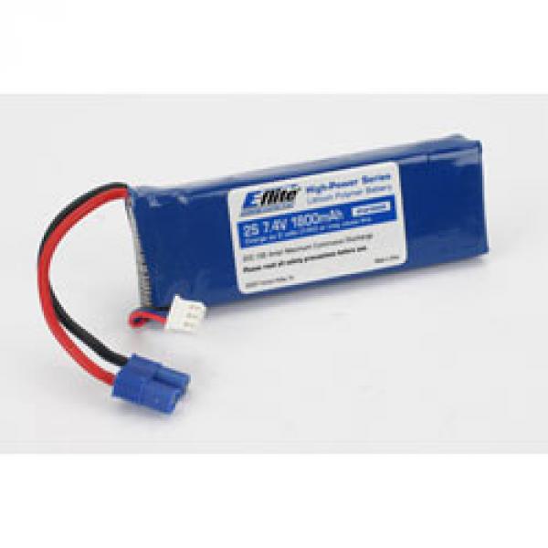 E-Flite Accu 1800mAh 2S 7.4V 20C LiPo 13AWG - Prise EC3 - EFLB18002S