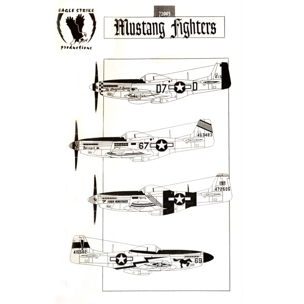 Accessoires militaires : Décalcomanies pour avion Mustang - EagleStrike-72003