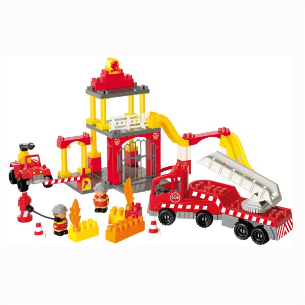 Briques de construction Abrick : Caserne de pompiers avec personnages - Ecoiffier-3149