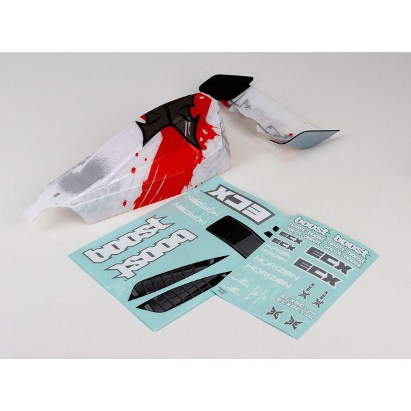 Body/Wing, White/Red: 1/10 2wd Boost - ECX230004